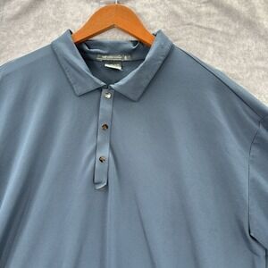 Nike Tiger Woods Platinum‎ Shirt Mens XXL Blue Polo Snap Button Golf